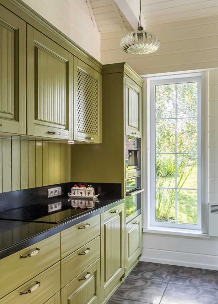 Оливковая кухня (60 фото) кухонный гарнитур цвета оливы в интерьере, дизайн кухни в фисташковых тона - stanremont.ru