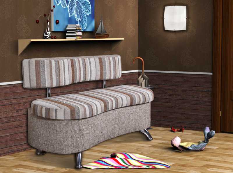 Диван в прихожую (60 фото): маленький диванчик и диван-кушетка, модели с тумбой и местом под обувь, узкий мини-диван и угловые конструкции со спальным местом, варианты в дизайне интерьера