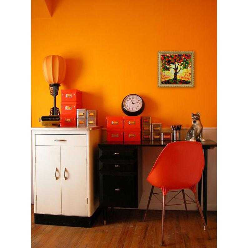 Оранжевая гостиная - 121 фото пример