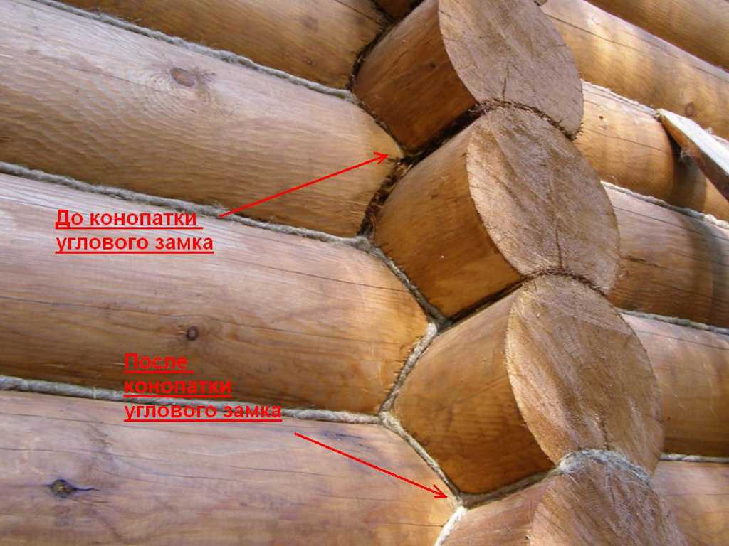 Конопатка швов сруба деревянного дома своими руками
