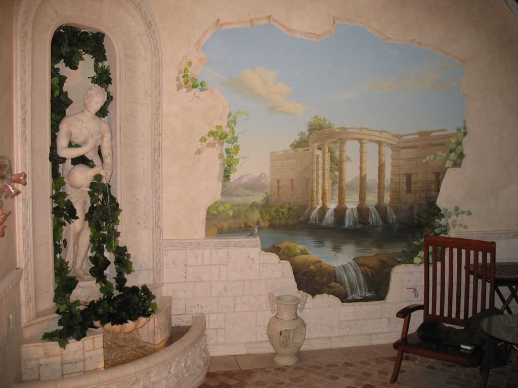 Роспись стен в интерьере: расписные стены, декоративная роспись стен в интерьере, роспись стен - фото, роспись стен цветами в интерьере
