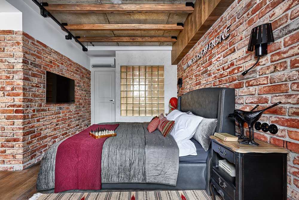 Идеи брутального дизайна интерьера спальни в стиле лофт: 120+ фото