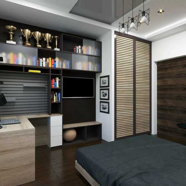 Дизайн комнаты для молодого человека (46 фото): интерьер в современном стиле для парня 20 лет, варианты оформления спальни для юноши