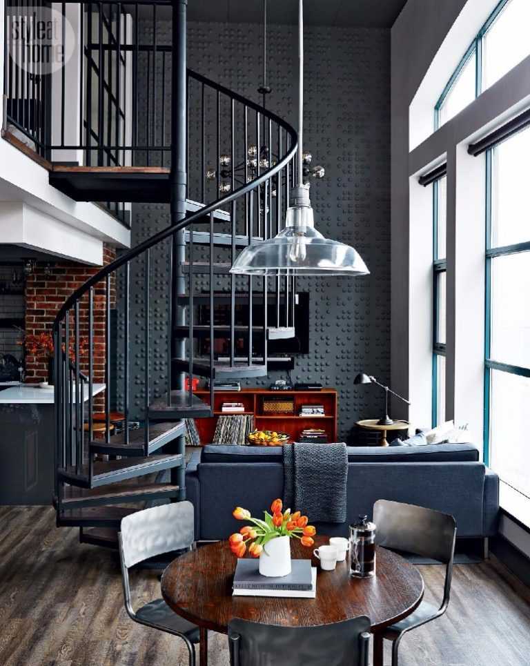 Гостиная в стиле лофт:240+(фото) яркого дизайна в квартире & доме