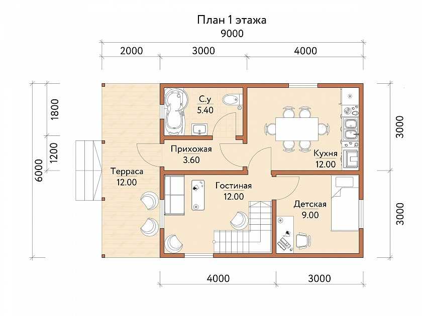 Проекты двухэтажных домов 7 на 9, планировки 7х9, цены на строительство в москве, фото