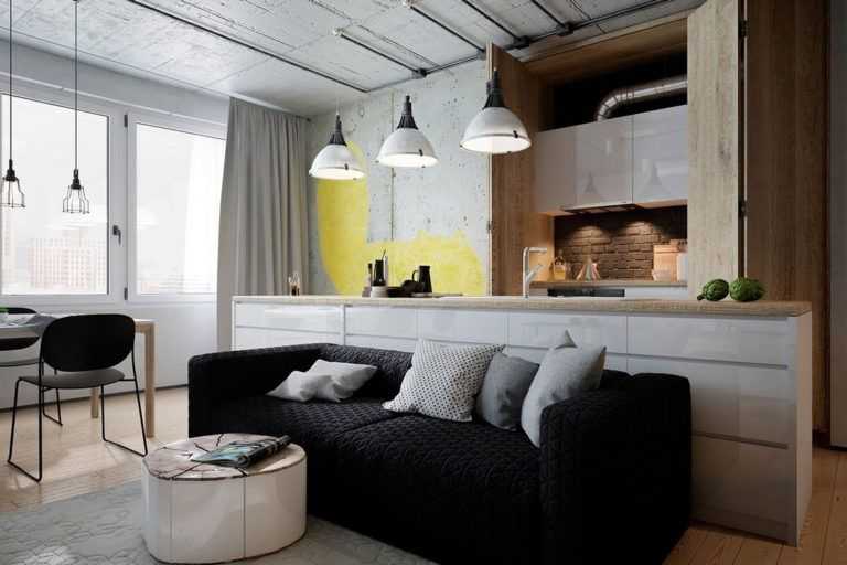 Белая кухня в стиле лофт и другие цвета: черный, синий, зеленый, серый и из металла, фото с примерами, делаем современный дизайн интерьера в квартире
