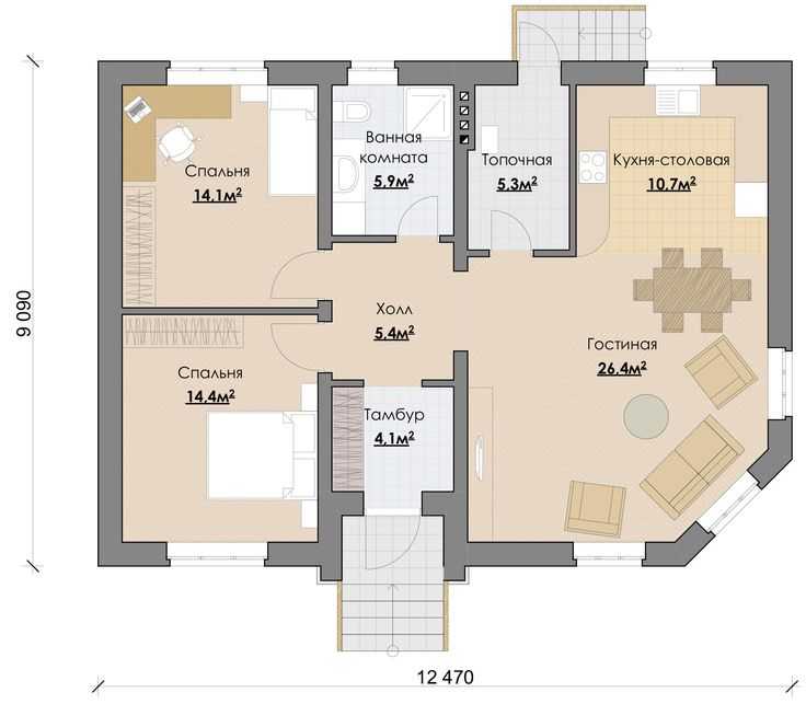 Особенности планировки дома размера 10х8 м с мансардой