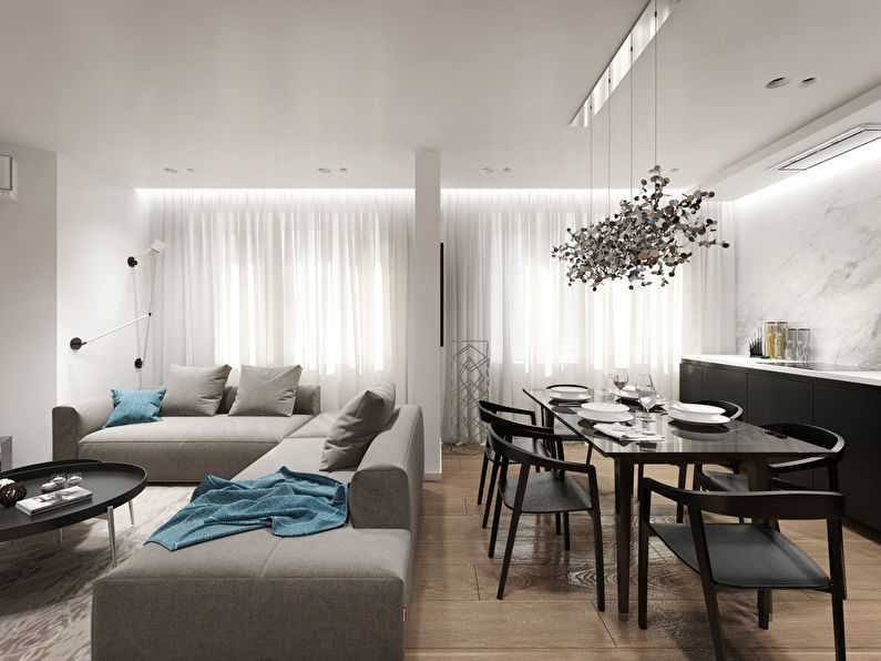 Дизайн квартиры в современном стиле: интерьеры, ремонт, 90+ фото