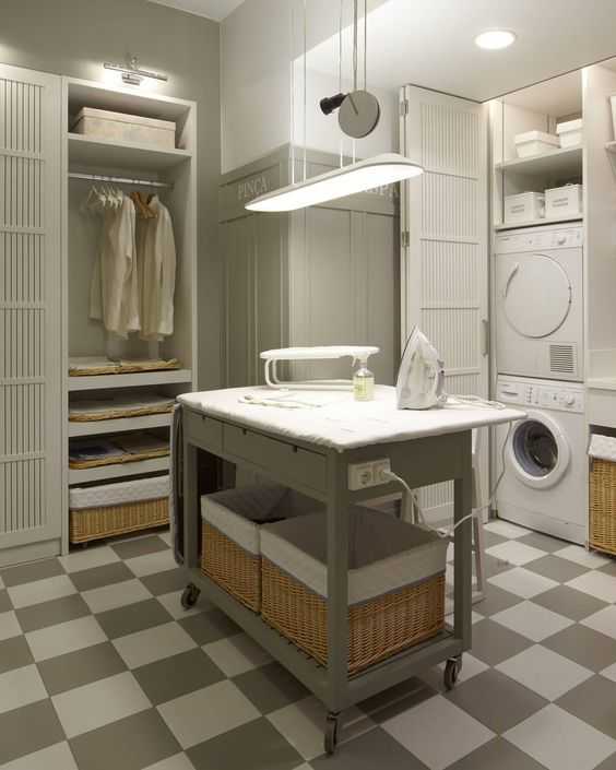 Стиральная машина на кухне, в ванной и другие идеи по дизайну домашней прачечной + фото
