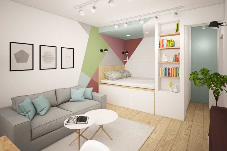 Как обставить комнату площадью 18 кв. м в однокомнатной квартире? 35 фото как расставить мебель для семьи с ребенком? выбор мебели и зонирование