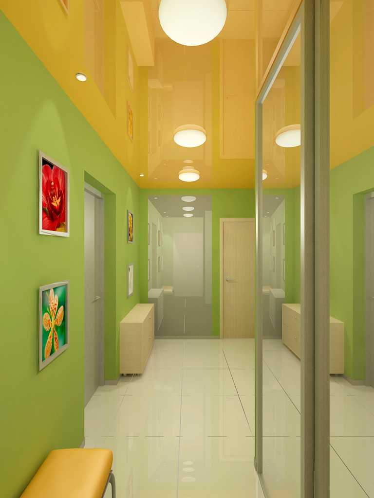Натяжные потолки в прихожей: дизайн, цвет двухуровневых глянцевых и матовых потолков в коридоре, натяжной потолок в маленькой и длинной прихожей с подсветкой