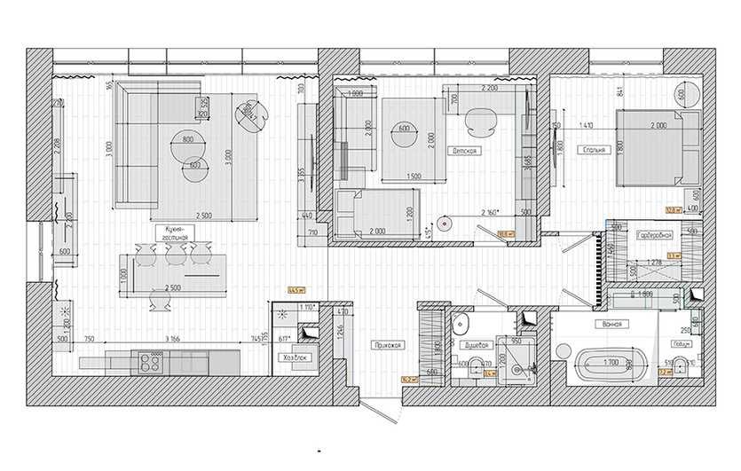 Планируем дизайн однокомнатной квартиры 42 кв. м.