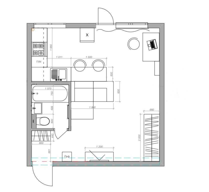Дизайн однокомнатной квартиры — 185 фото лучших интерьеров