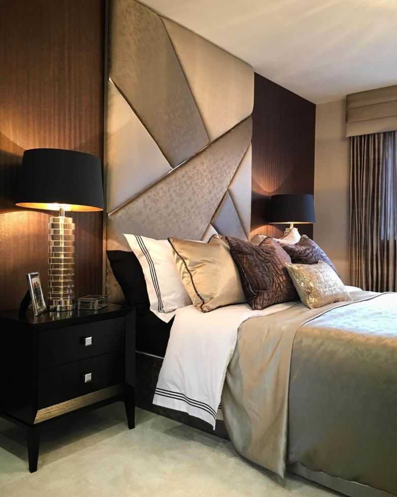 Дизайн спальни в шоколадных тонах с фото