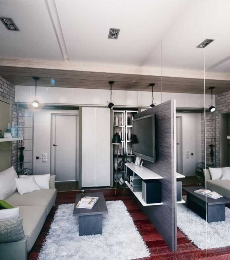 Дизайн квартиры – студии 18 кв.м. может быть не только современным, но и функциональным. Рассмотрим варианты дизайна квартиры с одним окном, а так же приведем примеры интерьера кухни – гостиной.