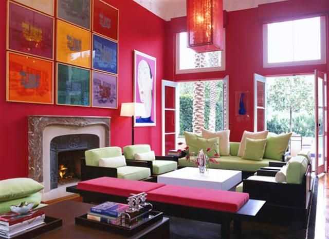 Красный цвет в домашнем интерьере: сочетания, фото