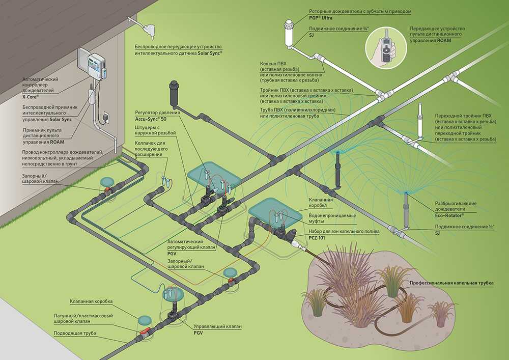 Автополив газона: системы автоматического полива газона, схема автополива, устройство