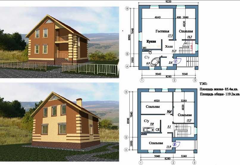 Проект дома из пеноблоков 8х12 метров: расчет необходимого строительного материала