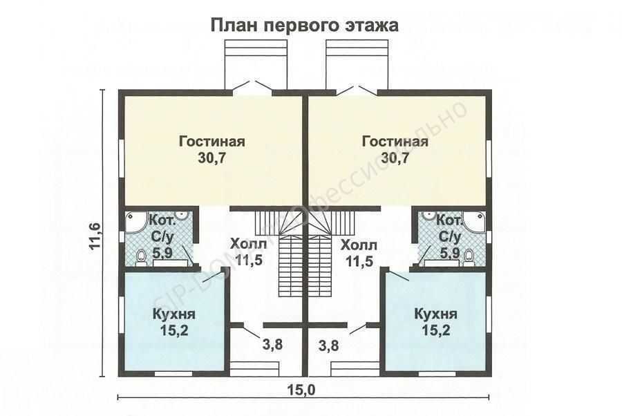 Планировка домов и частных коттеджей с двумя этажами и удобной лестницей 
 - 23 фото