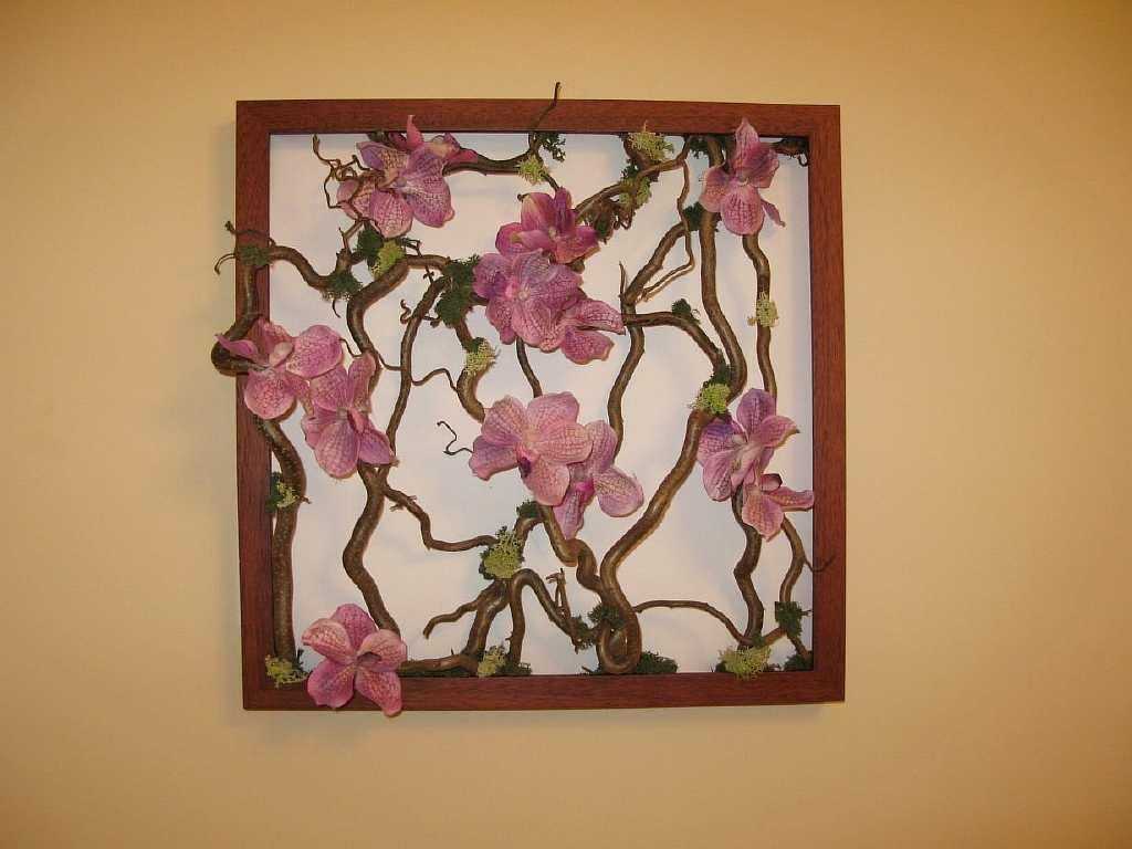 Панно из плитки: рисунок из керамической зеркальной плитки с фацетом на стену, настенная стеклянная продукция с цветами