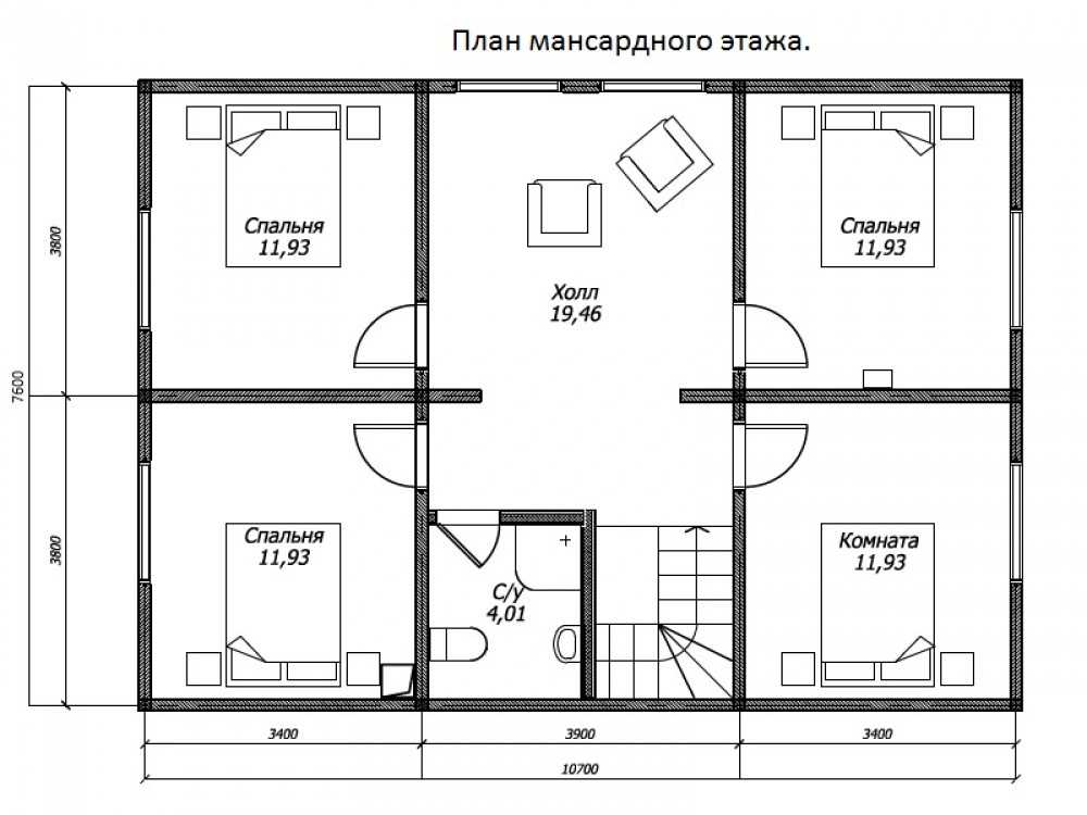 Планировка дома 8 на 10 - одноэтажный, двухэтажный, с мансардой