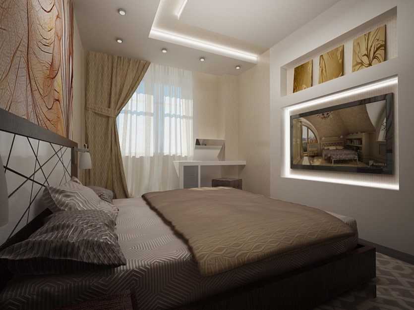 Дизайн спальни 13 кв. м