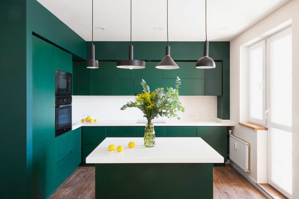 Бело-зеленая кухня: 60+ фото примеров, правила сочетания белого и зеленого цвета