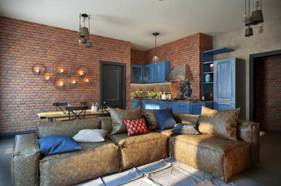 Гостиная в стиле лофт:240+(фото) яркого дизайна в квартире & доме