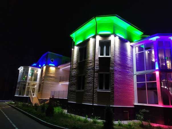 Светодиодные led светильники в создании заливающего, фонового, контурного архитектурного освещения зданий