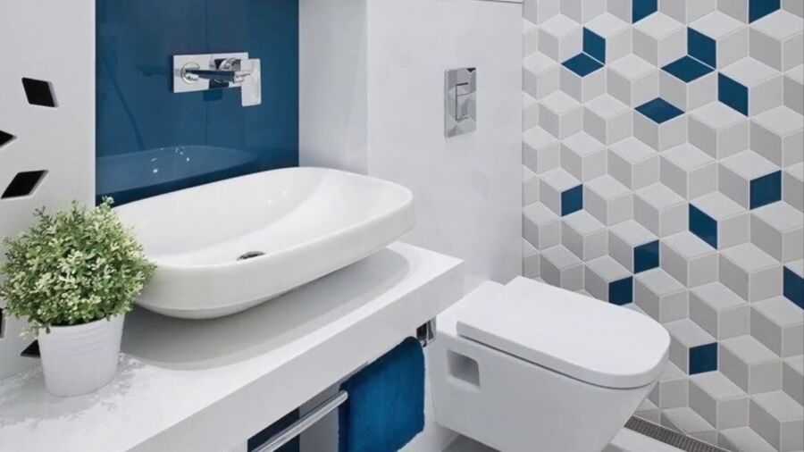 Синяя плитка для ванной (29 фото): бело- и темно-синяя керамическая напольная продукция для комнаты, кафель в дизайне интерьера