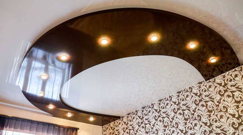 Двухуровневые натяжные потолки: фото в интерьере, виды, цвета, формы, дизайн, подсветка