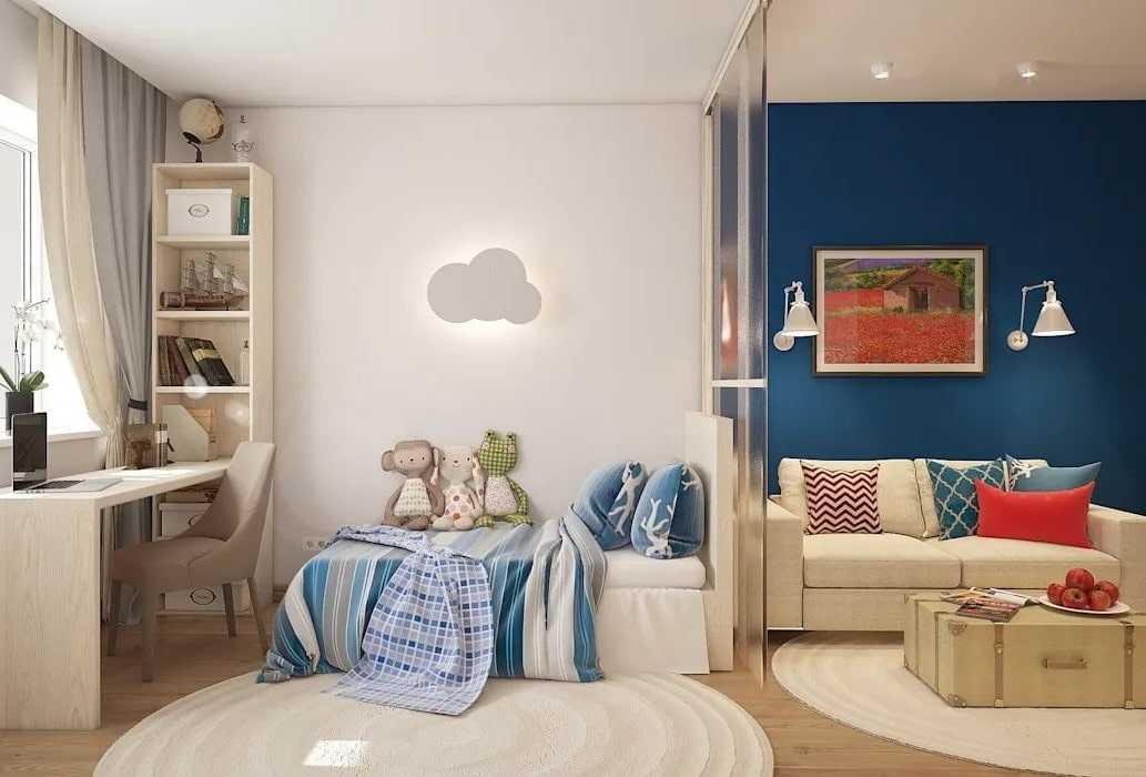 Зонирование однокомнатной квартиры (50 фото): дизайн пространства для семьи с ребенком, как разделить перегородкой, как обустроить, идеи интерьера, какой ремонт
