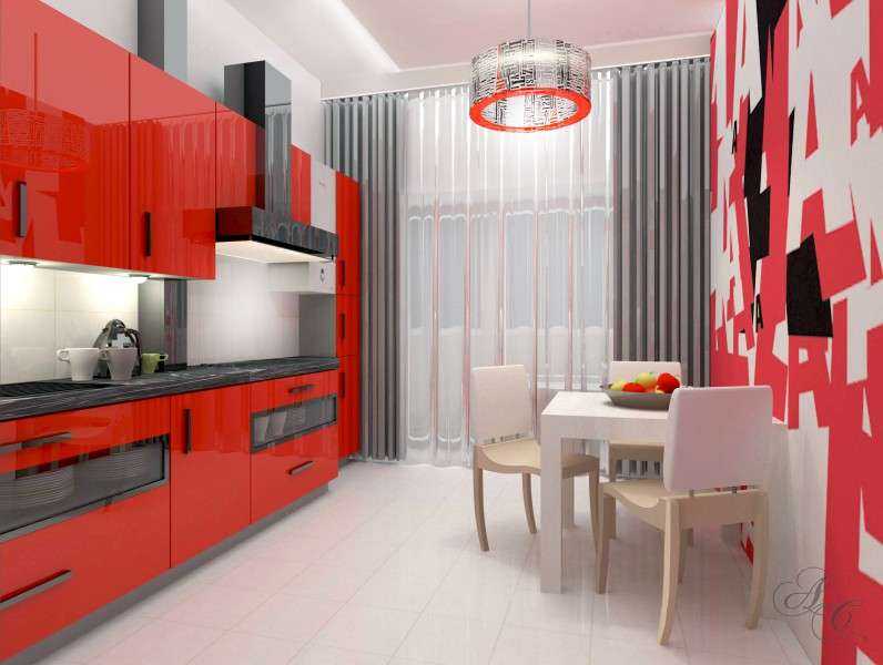 Красно-черная кухня (77 фото): угловой и прямой кухонный гарнитур черно-бело-красного цвета в дизайне интерьера, глянцевые кухни красный верх и черный низ