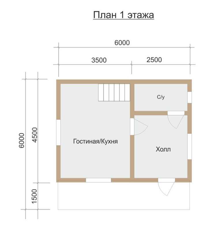 Проект и планировка дома 4х6