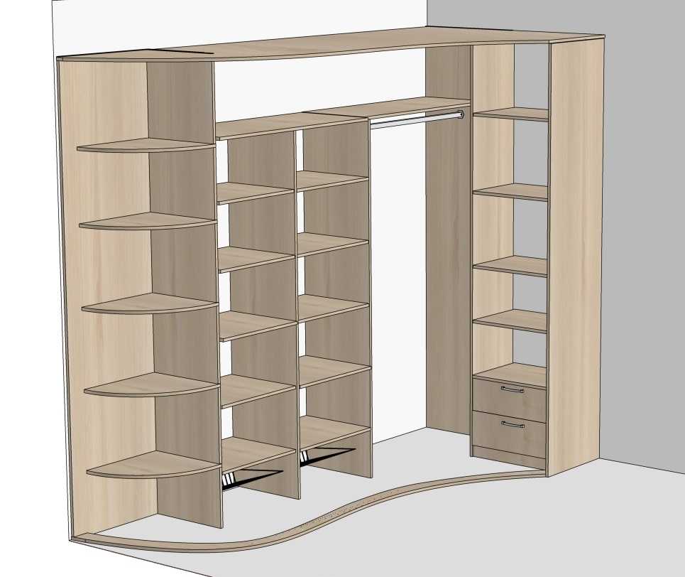 Встроенный угловой шкаф в спальню: виды и устройство.