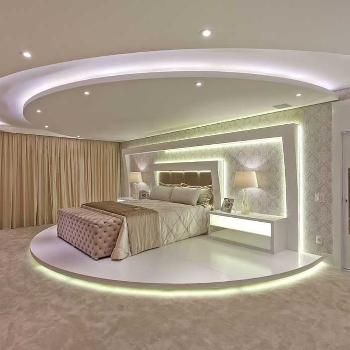 Потолки из гипсокартона для спальни: 140 фото красивого дизайна