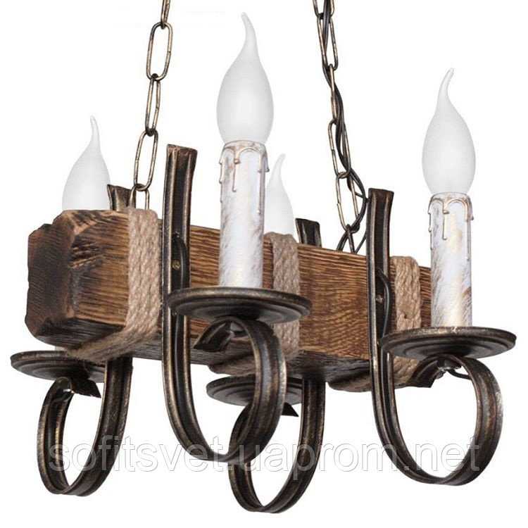 Дизайнерские люстры под старину: из металла, из бруса, из дерева