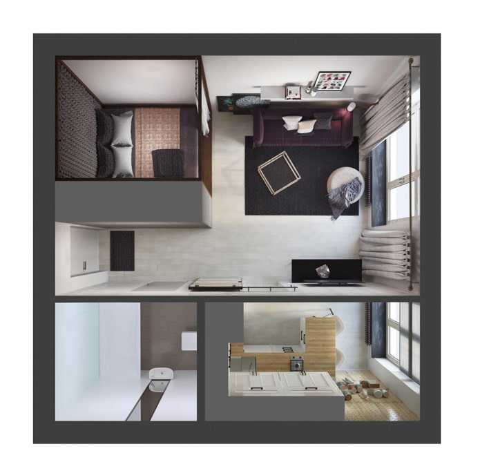 Дизайн квартиры-студии 30 кв. м (142 фото): планировка современного интерьера с одним окном и с балконом, как обустроить прямоугольную комнату