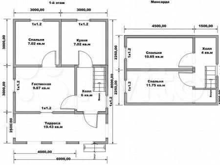 Планировки домов из бруса: одноэтажный и двухэтажный, мансарда, котельная, 8х8, 6х8
