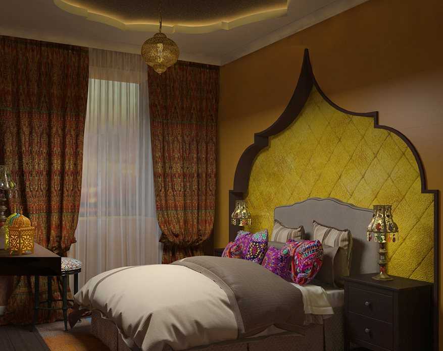 Спальня в стиле восточном: фото и дизайн, интерьер своими руками, маленькое оформление, отделка портьерами