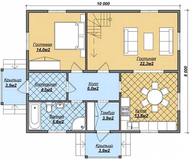 Одноэтажный дом с мансардой (64 фото): планы частных кирпичных коттеджей, как обустроить помещение площадью 10 на 8 м, красивые планировки