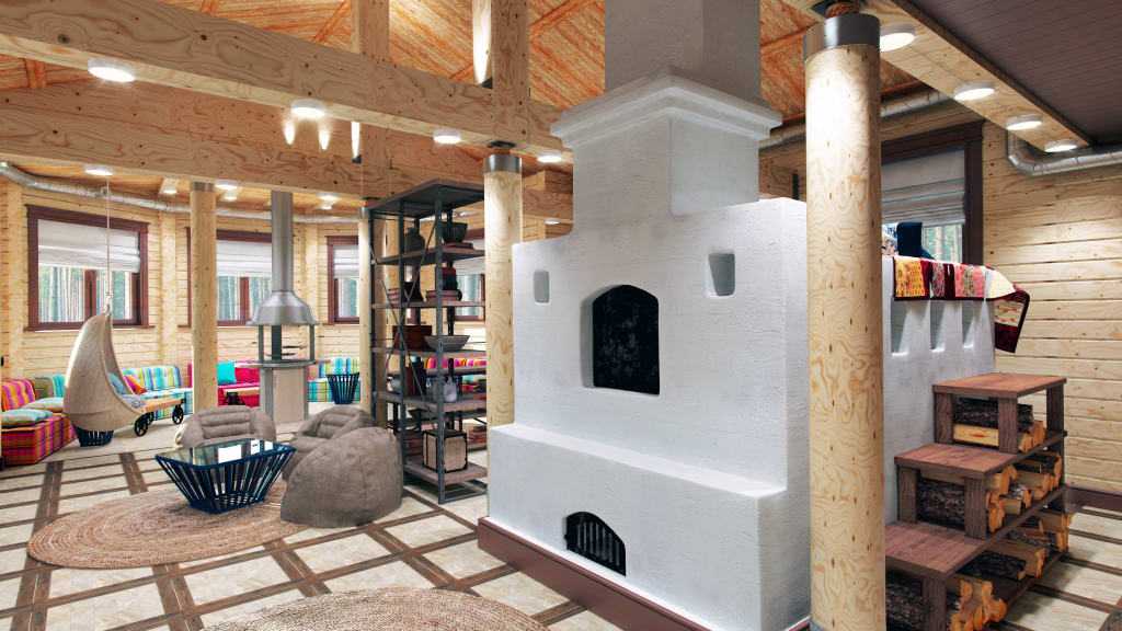 Интерьер деревенского дома: оформление в различных стилях кантри, с печкой или камином