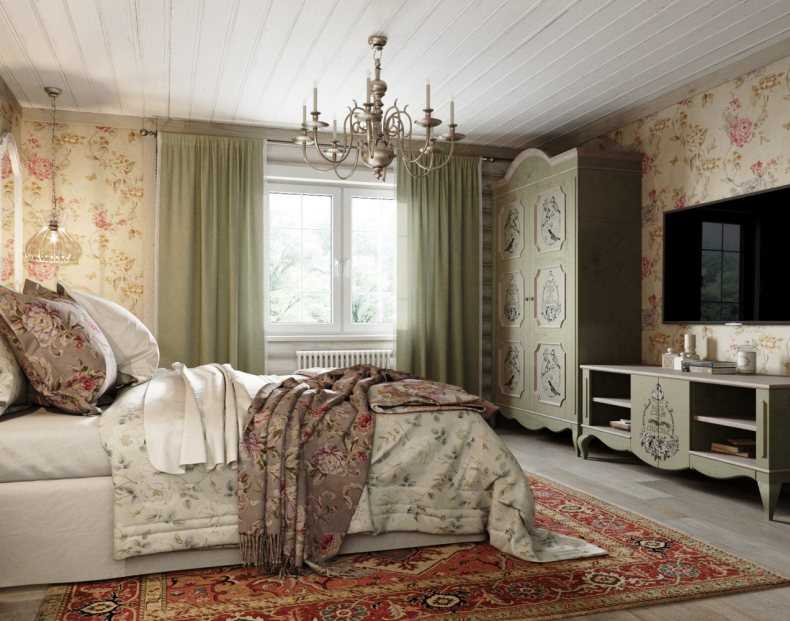 100 идей дизайна интерьера спальни в стиле кантри
