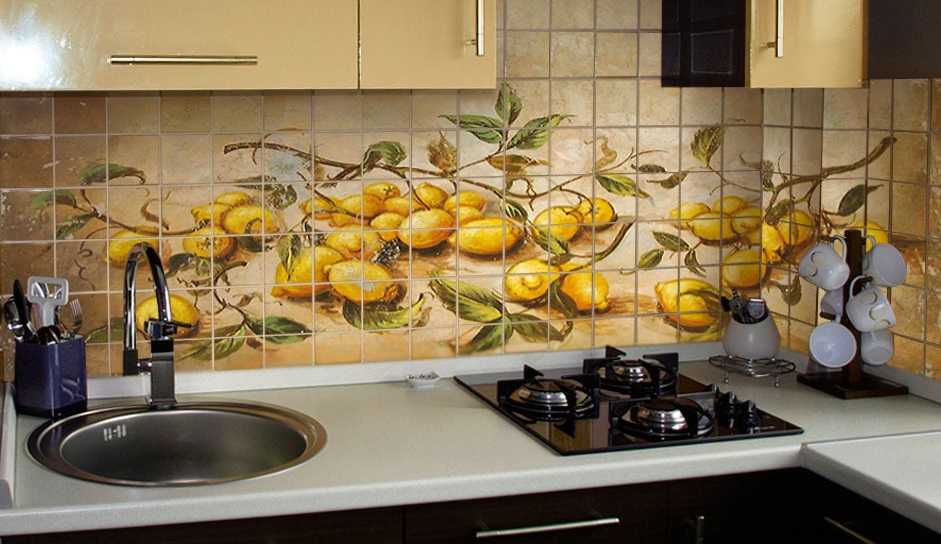 Керамическое панно из плитки на стены и пол для кухни