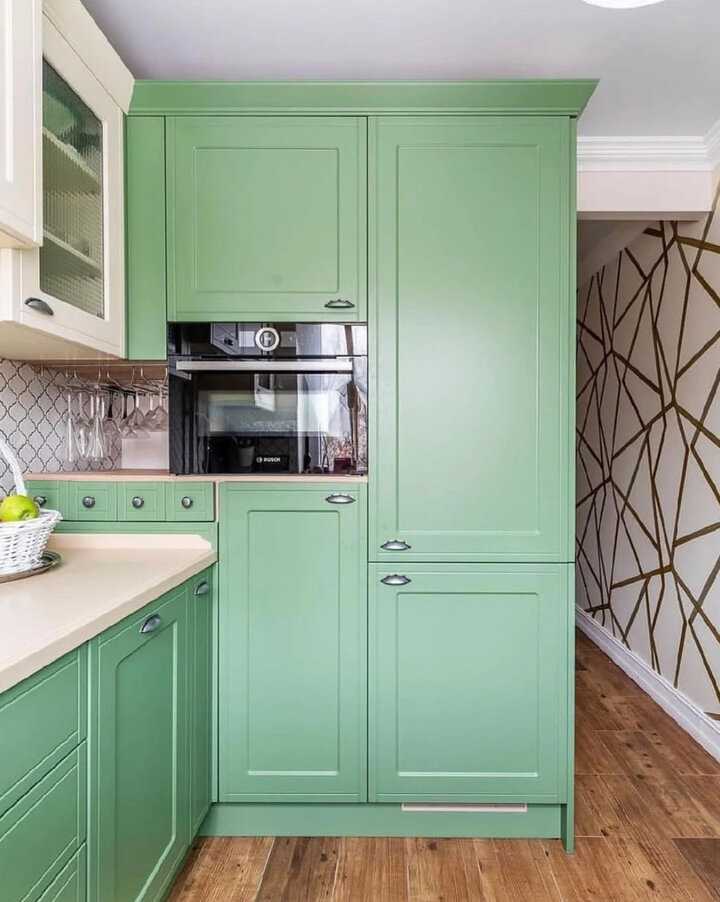 Фисташковая кухня (49 фото): кухонный гарнитур фисташкового цвета в интерьере, особенности сочетания с другими цветами