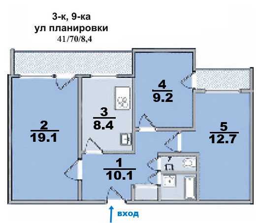 Современный дизайн 3-х комнатной квартиры в доме серии п-3