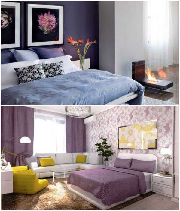 Дизайн спальни в сиреневых тонах: особенности цвета в интерьере
