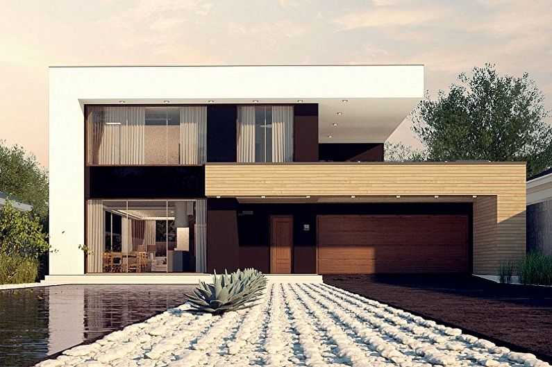 Дома в стиле хай-тек с плоской крышей: 100+ фото