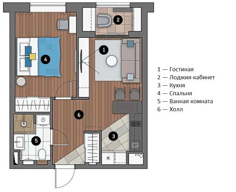 Квартира 45 кв. м: дизайн однокомнатной, фото ремонта, интерьер, стоимость ремонта, планировка евродвушки