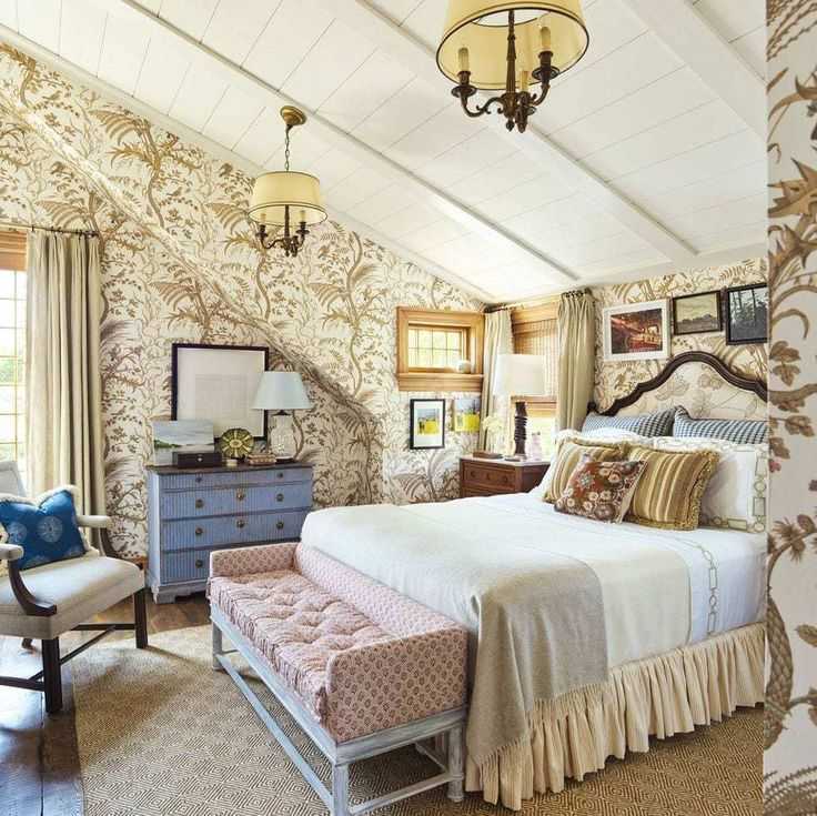 Спальня в стиле кантри, деревенский вариант дизайна интерьера своими руками, идеи оформления с фото